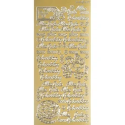 Sticker, Schrift, Alles Gute zum Geburtstag, Perlmuttfolie, gold