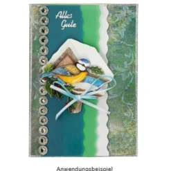 Sticker, Schrift, Alles Gute zum Geburtstag, Perlmuttfolie, silber