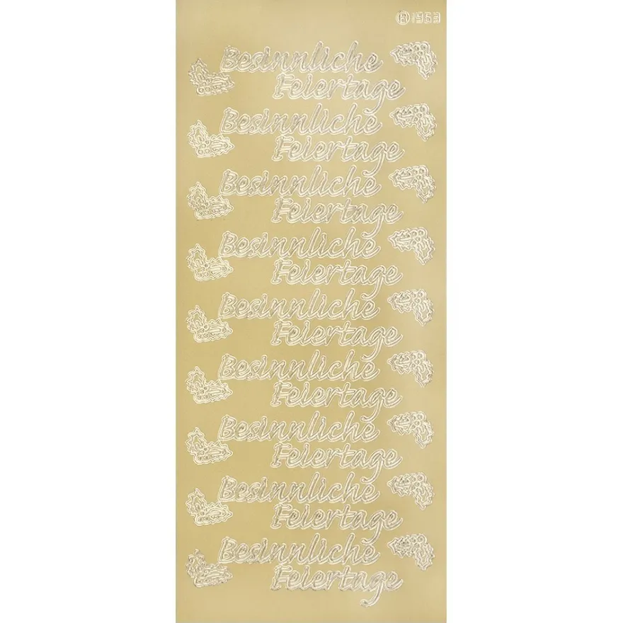 Sticker, Schrift, Besinnliche Feiertage, Spiegelfolie, gold