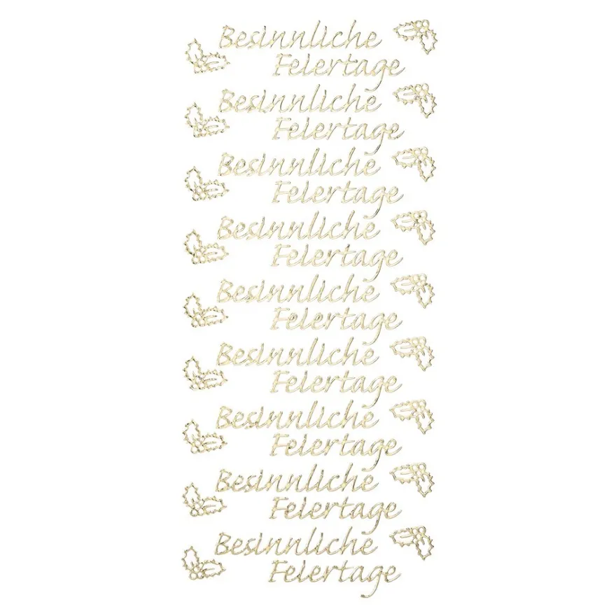 Sticker, Schrift, Besinnliche Feiertage, Spiegelfolie, gold