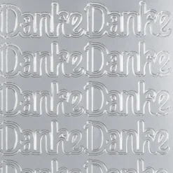 Sticker, Schrift, Danke, Perlmuttfolie, silber