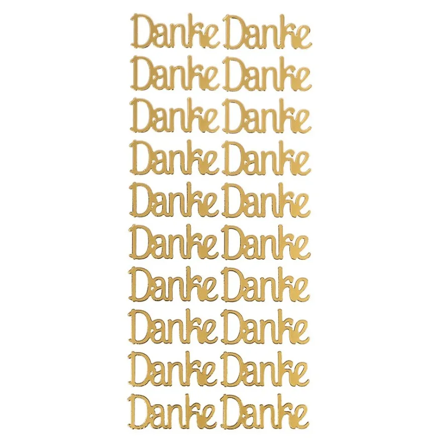 Sticker, Schrift, Danke, Perlmuttfolie, gold