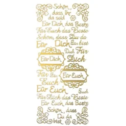 Sticker, Schriften, "Für Dich/Euch", uvm., Perlmuttfolie, gold