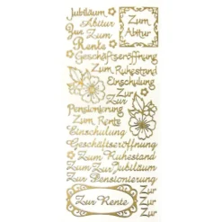 Sticker, Schriften, "Jubiläum", uvm., Spiegelfolie, gold