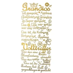Sticker, Schriften, "Super/Applaus", uvm., Perlmuttfolie, gold