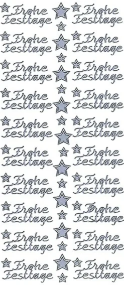 Sticker, Schrift, Frohe Festtage, silber