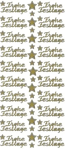 Sticker, Schrift, Frohe Festtage, gold