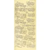 Sticker, Schrift, Frohe Festtage, Sterne, Tannenbäume & Ilex, Spiegelfolie, gold