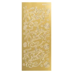 Sticker, Schrift, Frohe Ostern 2, Perlmuttfolie, gold