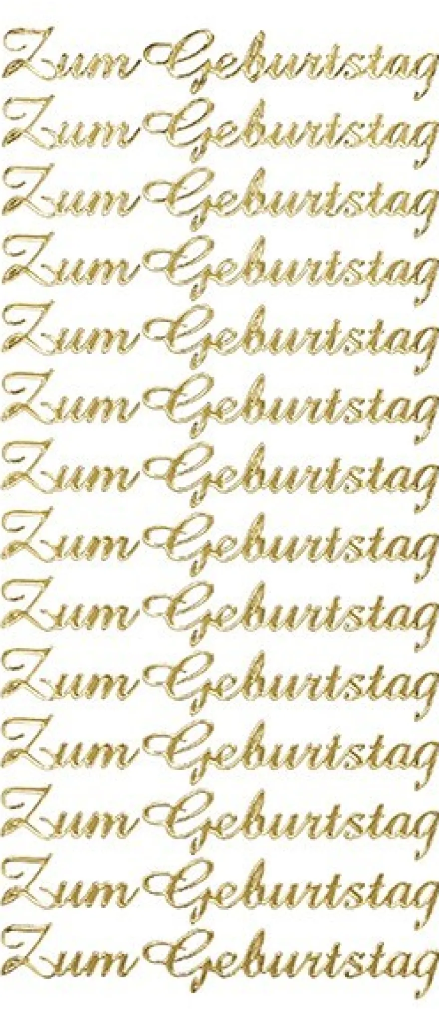 Sticker, Schrift groß, Zum Geburtstag, Perlmuttfolie, gold