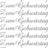 Sticker, Schrift groß, Zum Geburtstag, Perlmuttfolie, silber