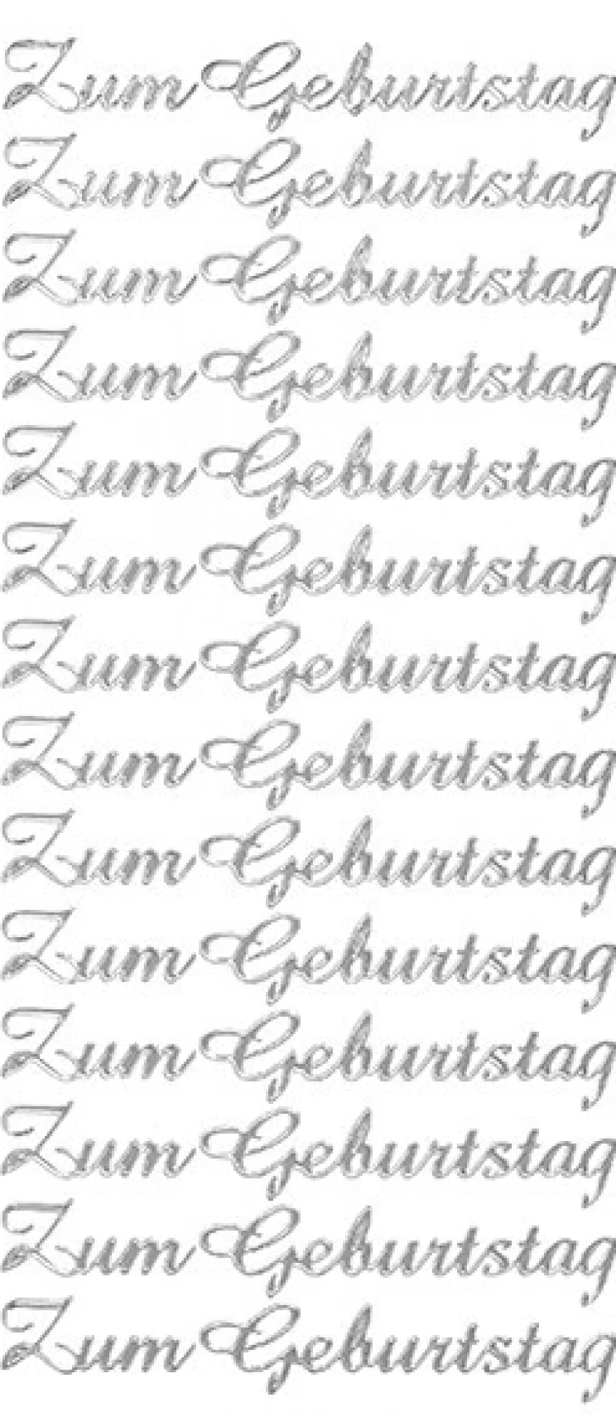 Sticker, Schrift groß, Zum Geburtstag, Perlmuttfolie, silber