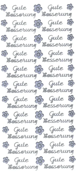 Sticker, Schrift, Gute Besserung, silber