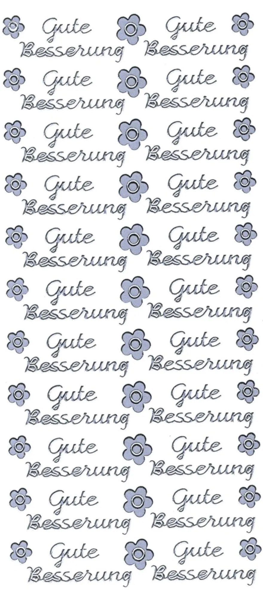 Sticker, Schrift, Gute Besserung, silber