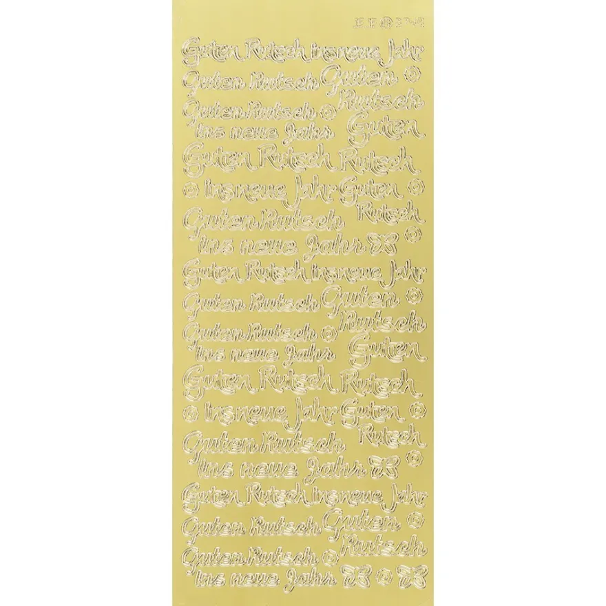 Sticker, Schrift, Guten Rutsch ins neue Jahr, Spiegelfolie, gold
