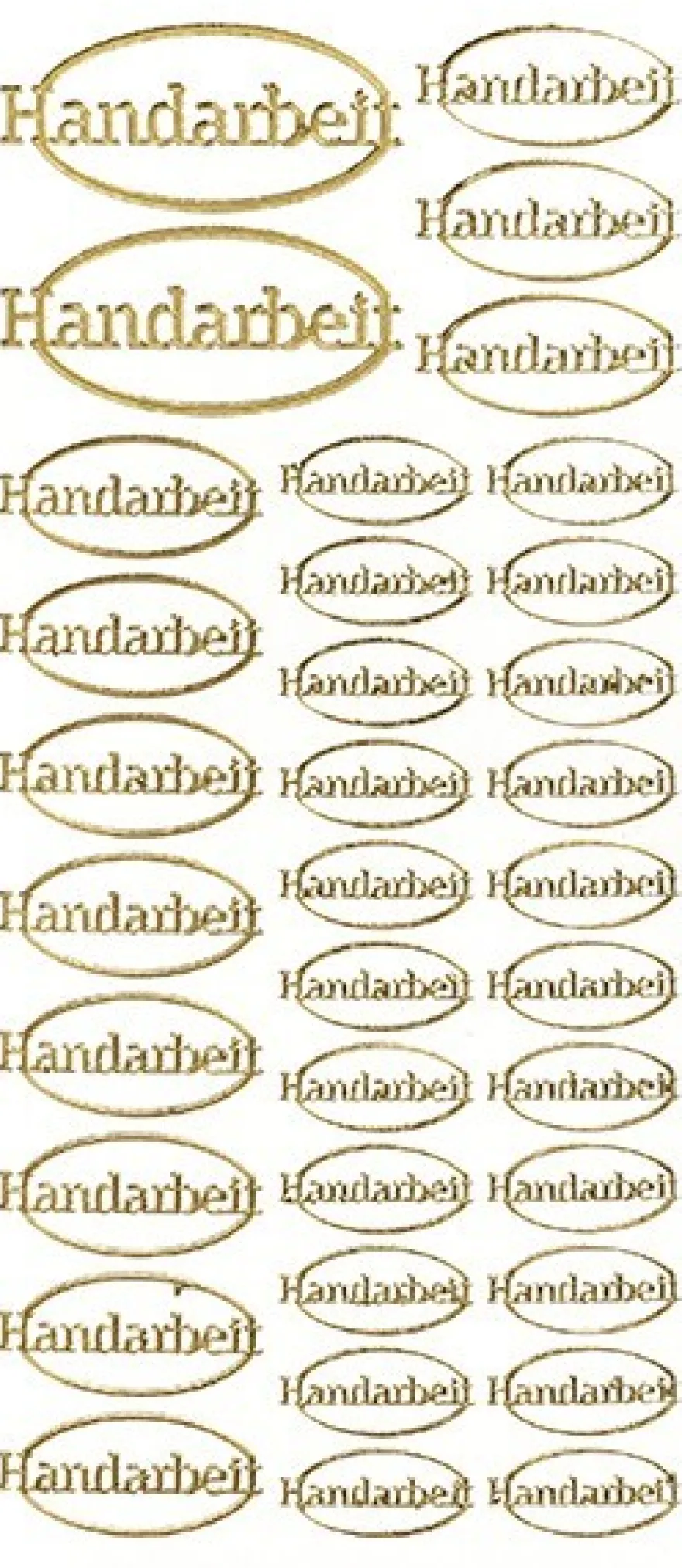 Sticker, Schrift Handarbeit, gold
