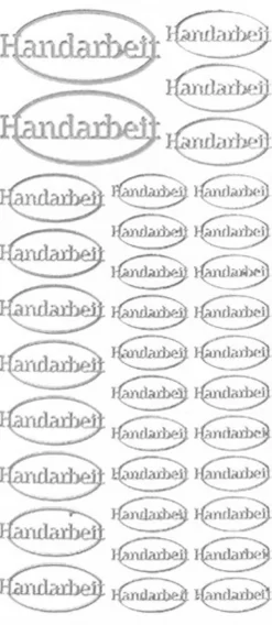 Sticker, Schrift Handarbeit, silber