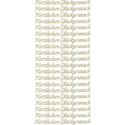 Sticker, Schrift, Herzlichen Glückwunsch, Spiegelfolie, gold