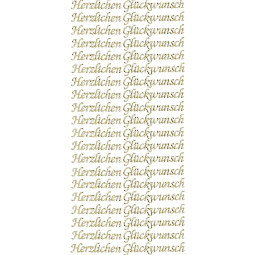 Sticker, Schrift, Herzlichen Glückwunsch, Spiegelfolie, gold