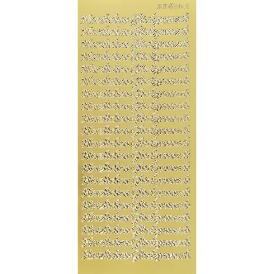 Sticker, Schrift, Herzlichen Glückwunsch, Spiegelfolie, gold