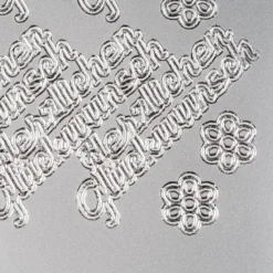 Sticker, Schrift, Herzlichen Glückwunsch, Perlmuttfolie, silber