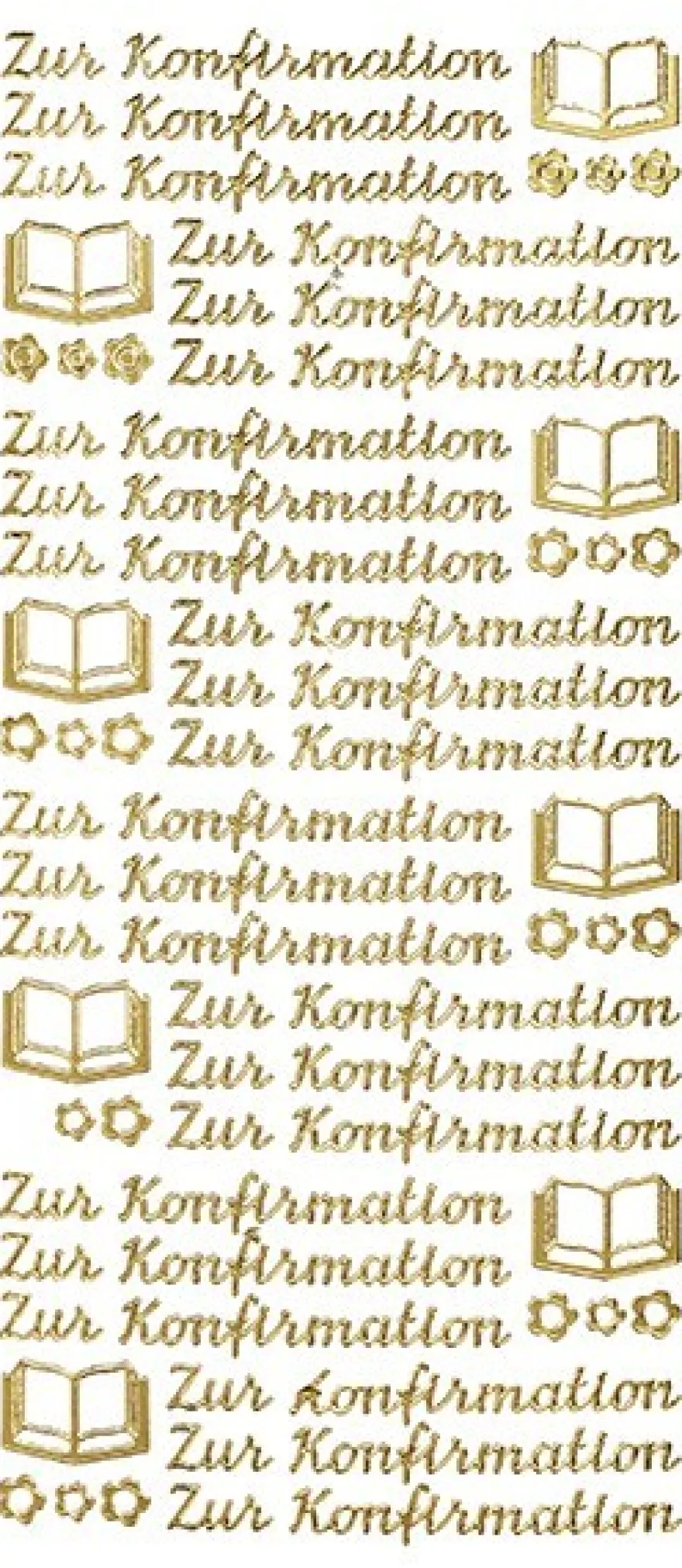 Sticker, Schrift, Konfirmation, gold