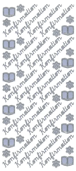 Sticker, Schrift, Konfirmation, silber