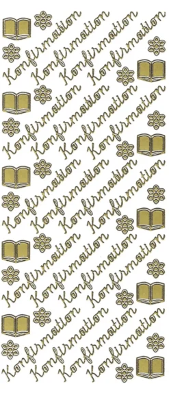 Sticker, Schrift, Konfirmation, gold