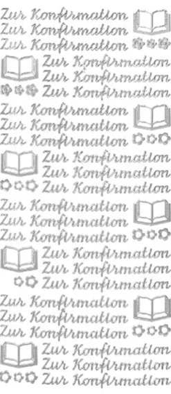 Sticker, Schrift, Konfirmation, silber