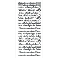 Sticker, Schrift, Mein/Unser allerherzlichstes Beileid, schwarz