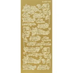 Sticker, Schrift, Viele Grüße, Perlmuttfolie, gold