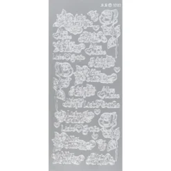 Sticker, Schrift, Viele Grüße, Perlmuttfolie, silber