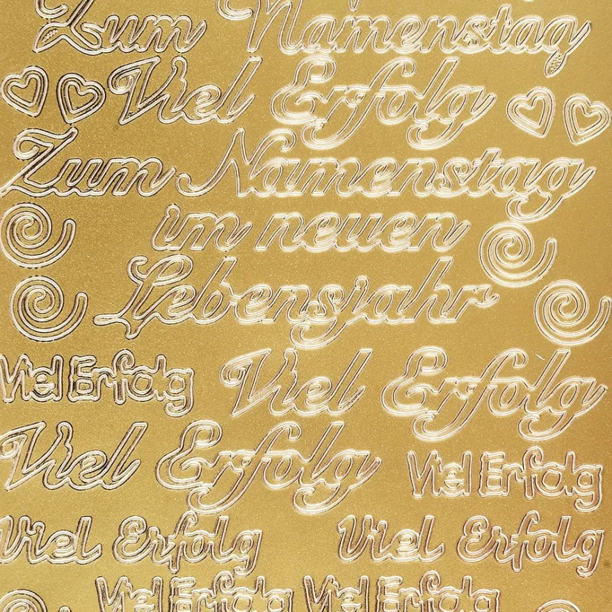 Sticker, Schrift, Viel Erfolg, gold
