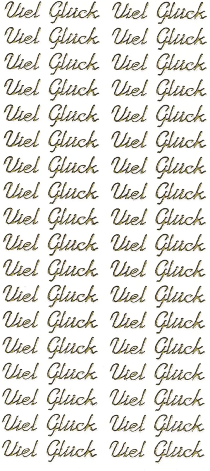 Sticker, Schrift, Viel Glück, gold