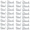 Sticker, Schrift, Viel Glück, silber