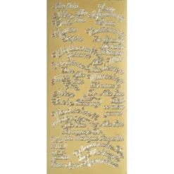 Sticker, Schrift, Wünsche, Perlmuttfolie, gold