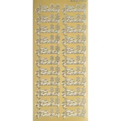 Sticker, Schrift, Zum Geburtstag, Perlmuttfolie, gold