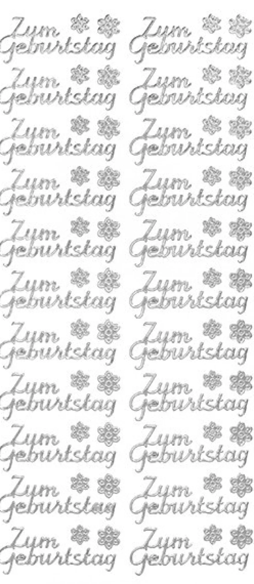 Sticker, Schrift, Zum Geburtstag, Perlmuttfolie, silber