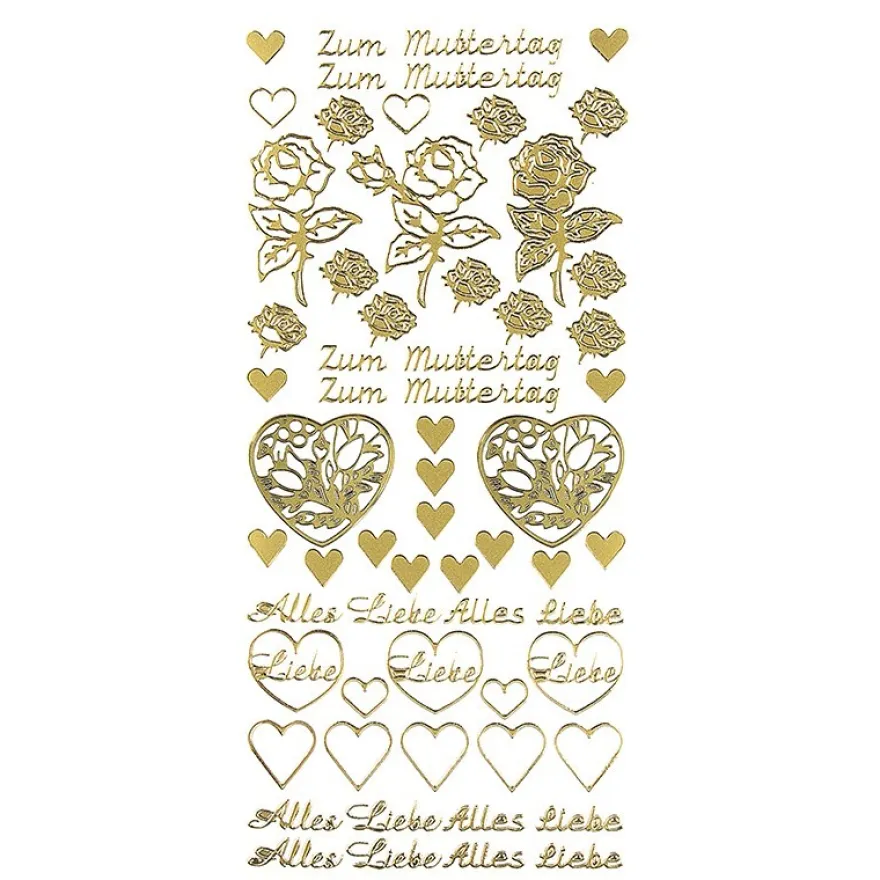 Sticker, Schrift, Zum Muttertag, gold