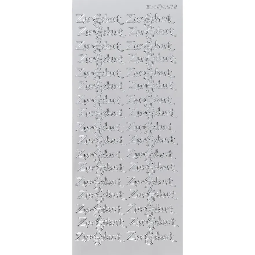 Sticker, Schrift, Zur Geburt, Spiegelfolie, silber