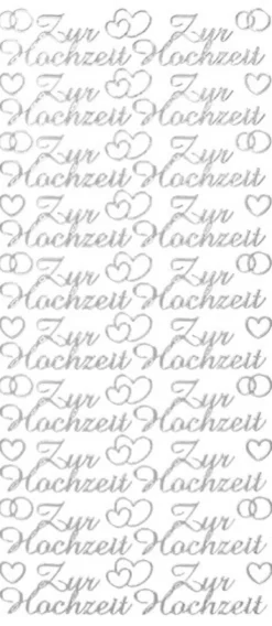 Sticker, Schrift, Zur Hochzeit, silber
