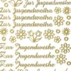 Sticker, Schrift, Zur Jugendweihe, gold