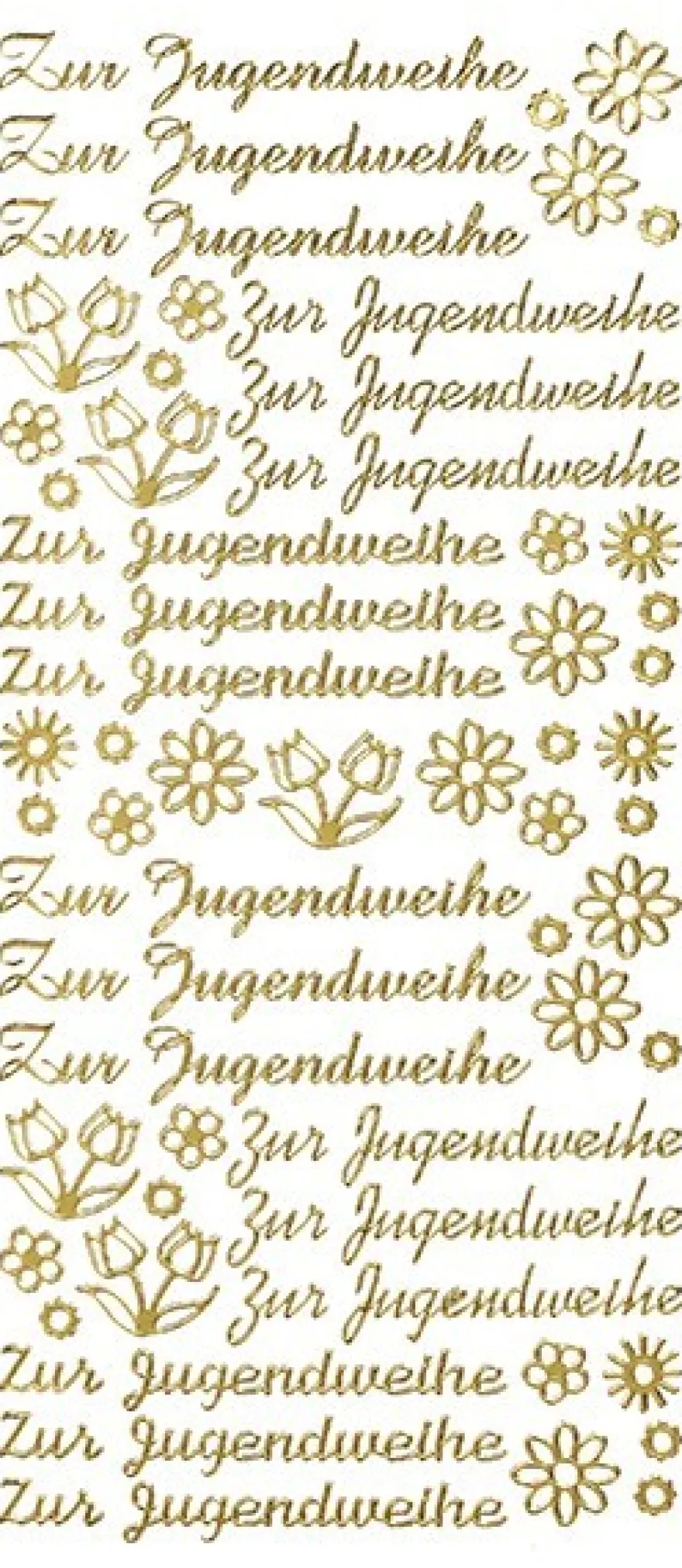 Sticker, Schrift, Zur Jugendweihe, gold