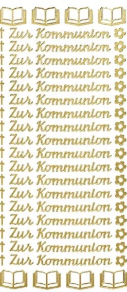 Sticker, Schrift, Zur Kommunion, gold