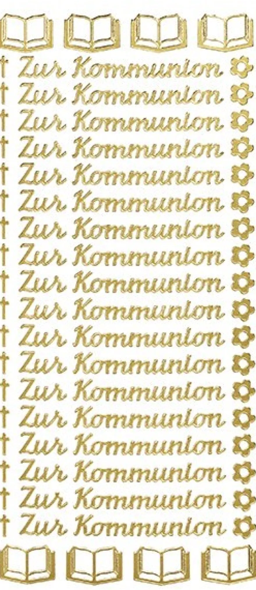 Sticker, Schrift, Zur Kommunion, gold