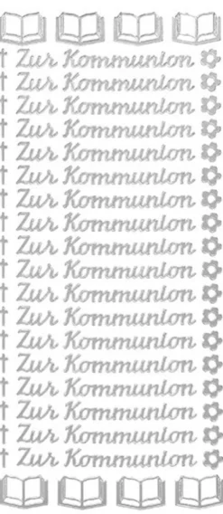 Sticker, Schrift, Zur Kommunion, silber