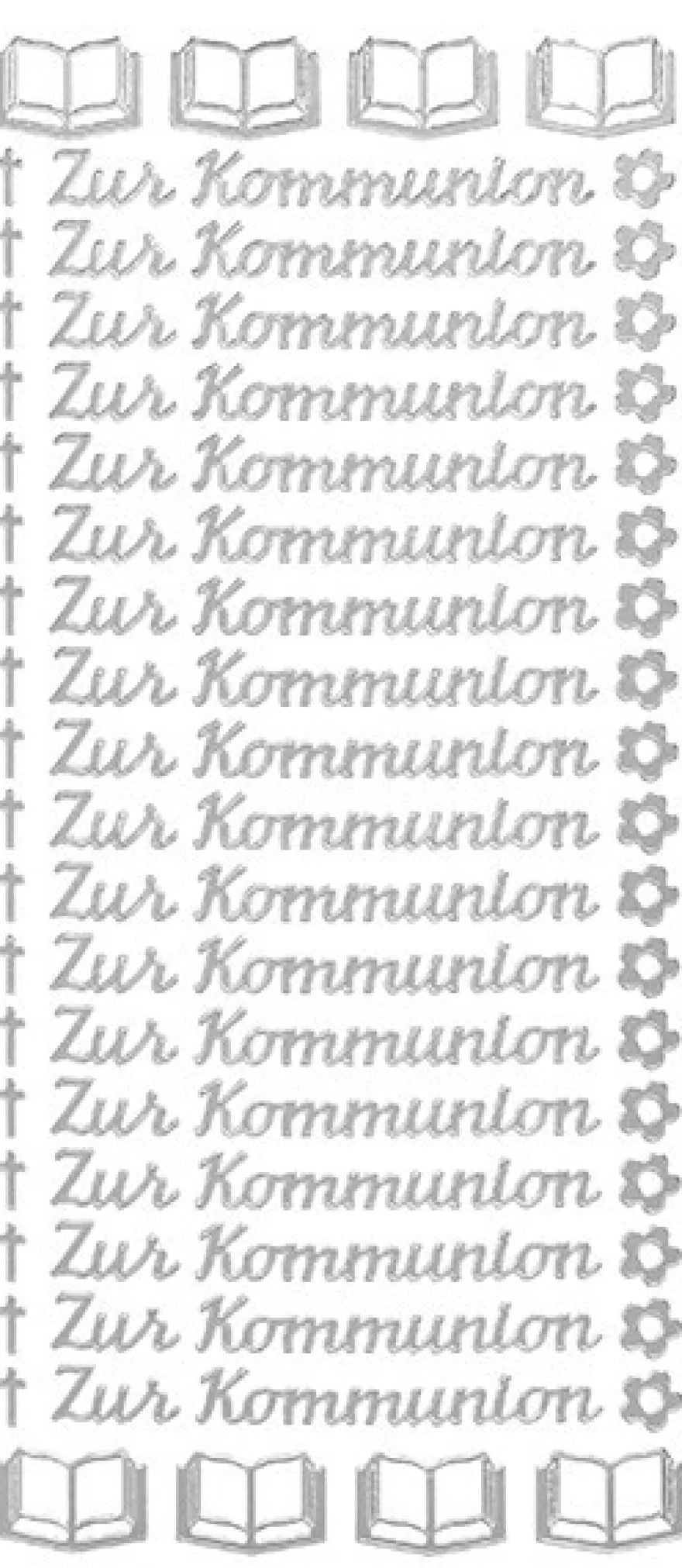 Sticker, Schrift, Zur Kommunion, silber