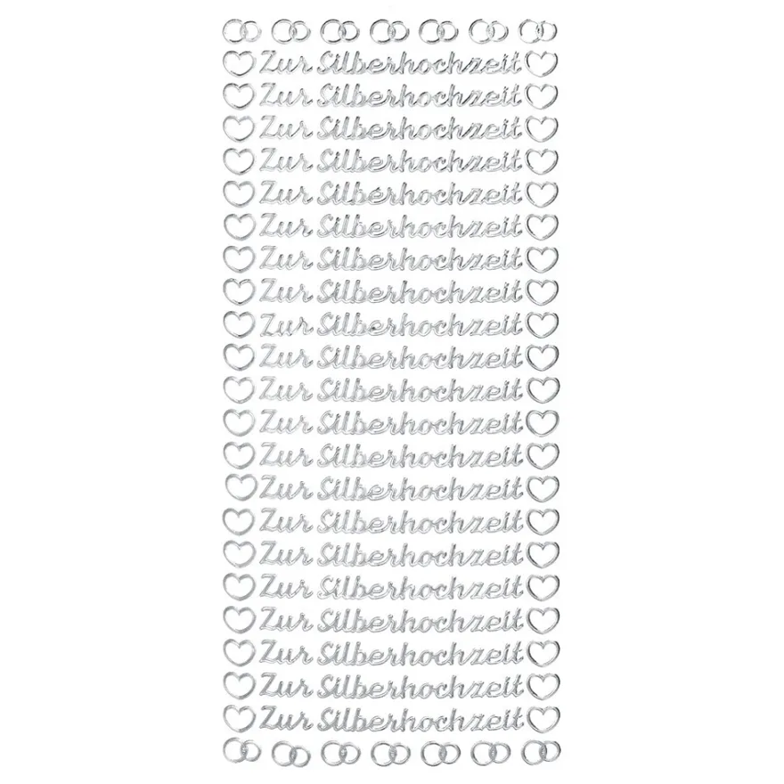Sticker, Schrift, Zur Silberhochzeit, Spiegelfolie, silber