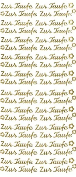 Sticker, Schrift, Zur Taufe in gold