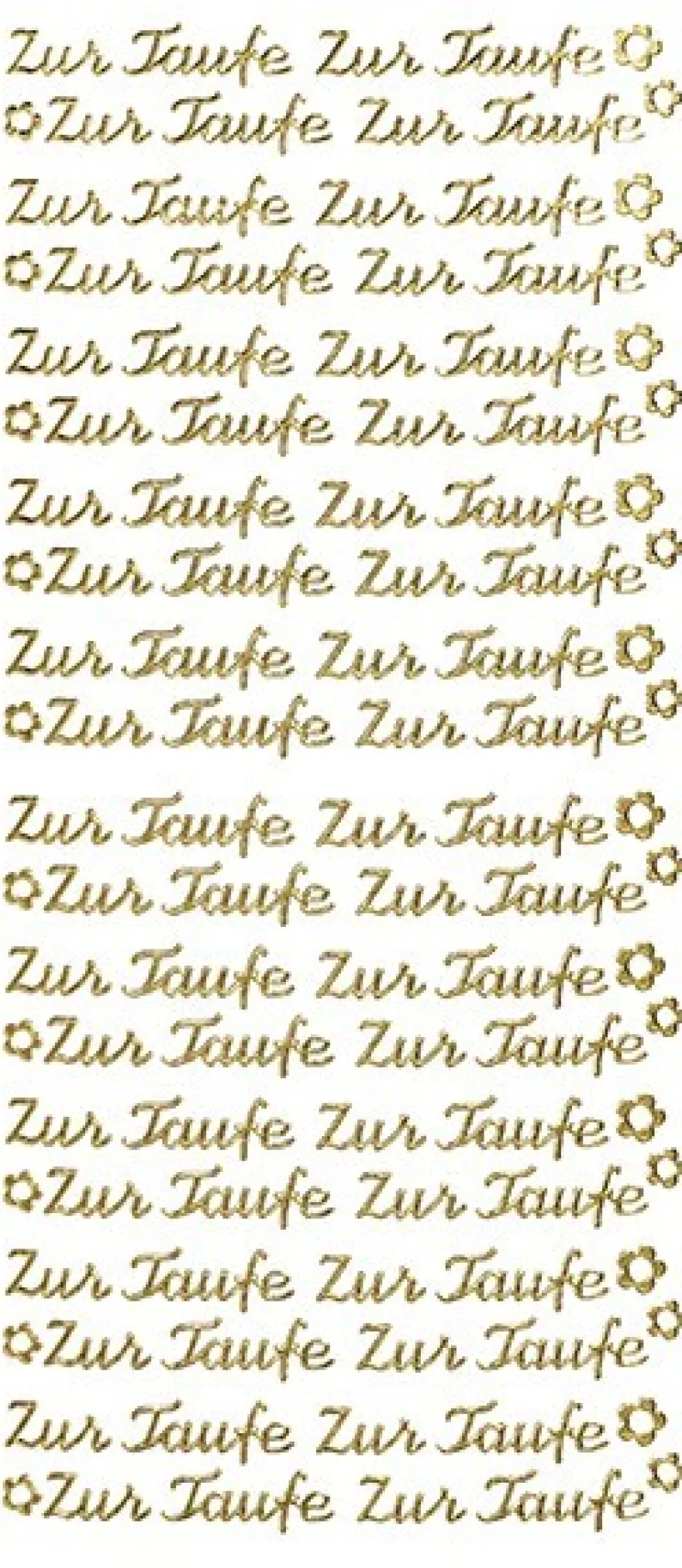 Sticker, Schrift, Zur Taufe in gold